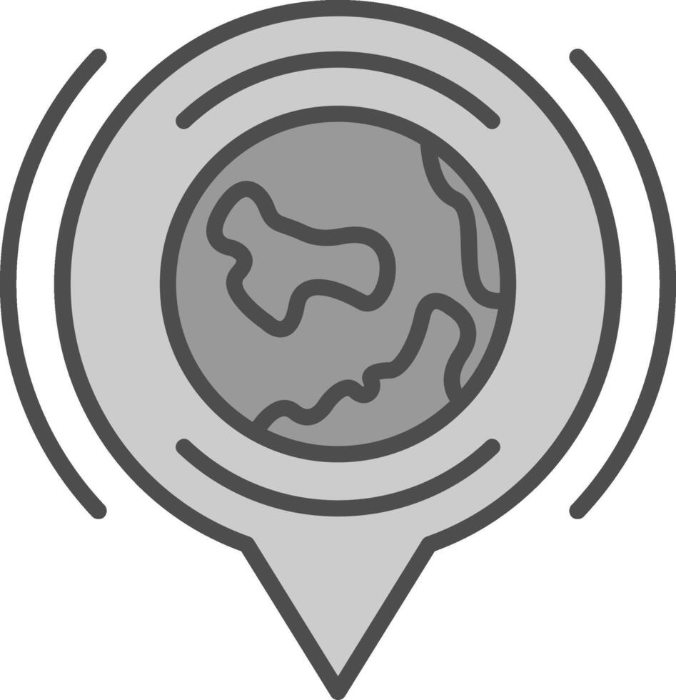 Earth Line Filled Greyscale Icon Design vector