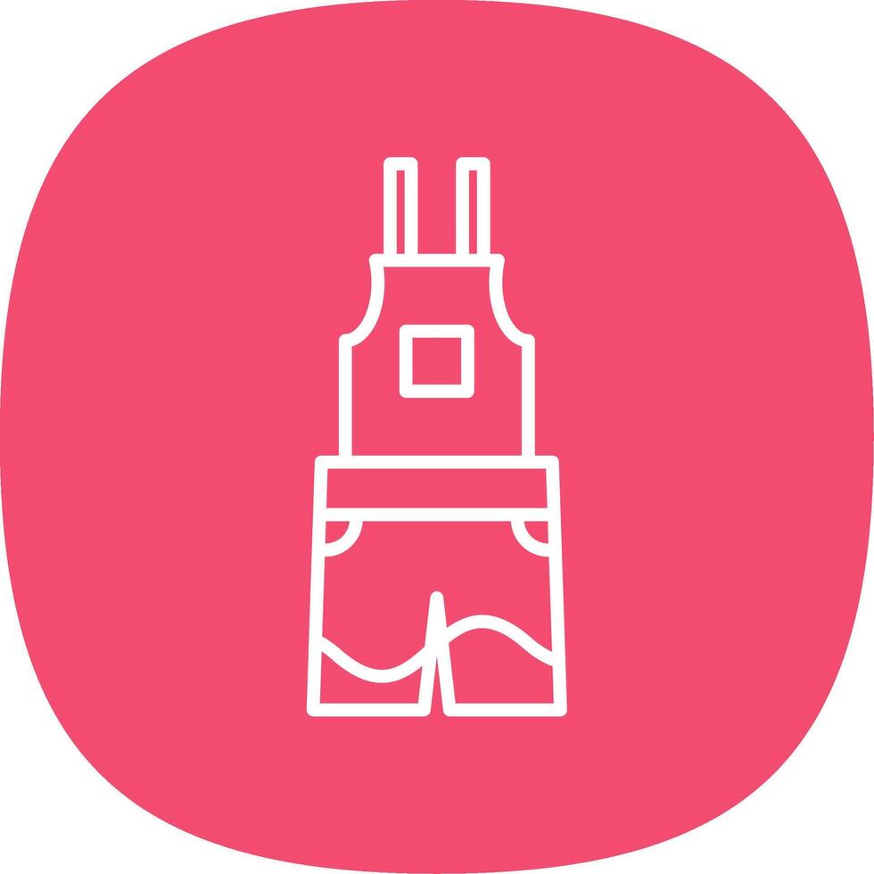 Dungarees Line Curve Icon Design vector