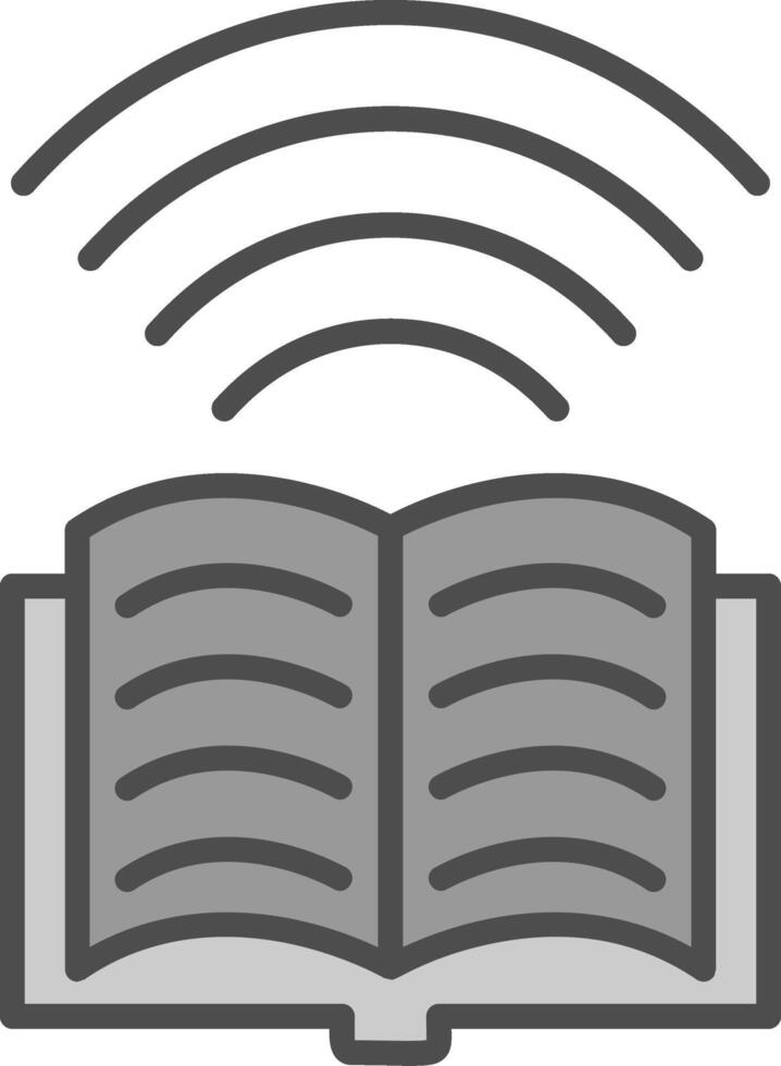 Book Line Filled Greyscale Icon Design vector