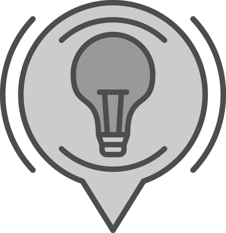 Bulb Line Filled Greyscale Icon Design vector