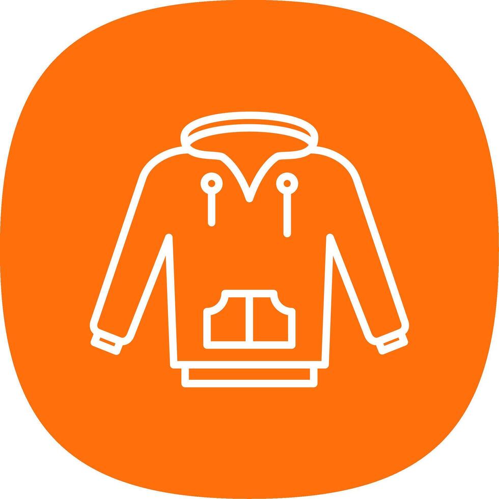Hoodie Line Curve Icon Design vector