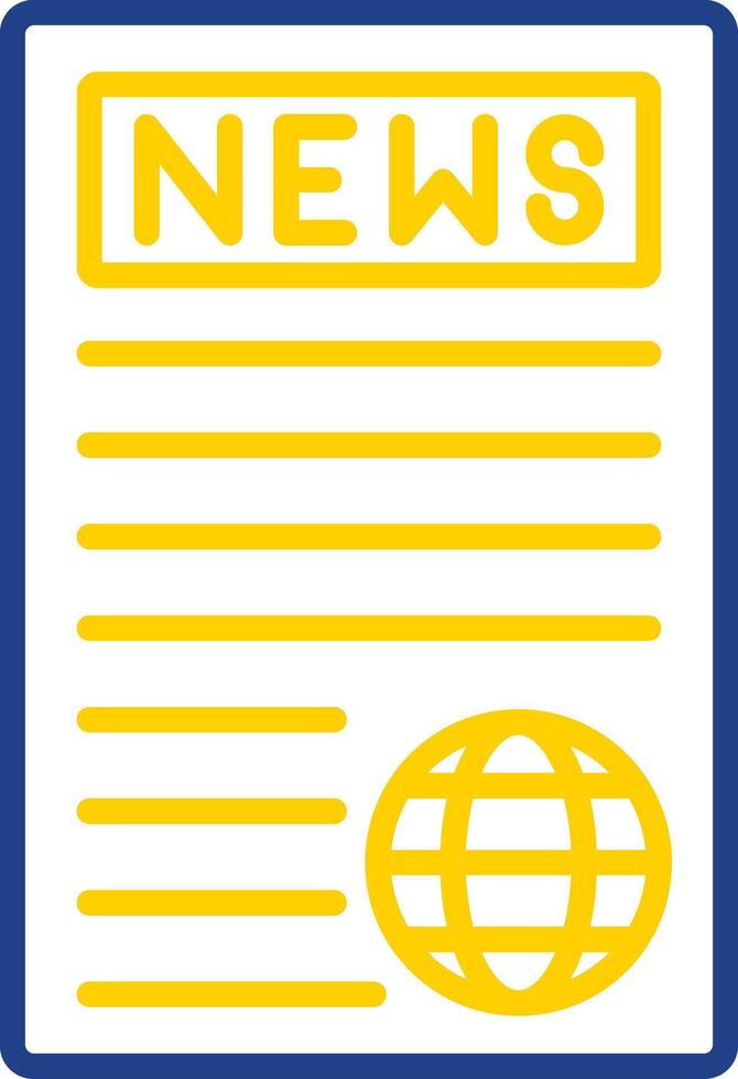 News Report Line Two Colour Icon Design vector