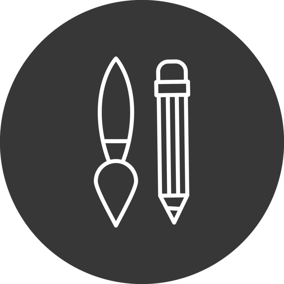 Writing Tool Line Inverted Icon Design vector