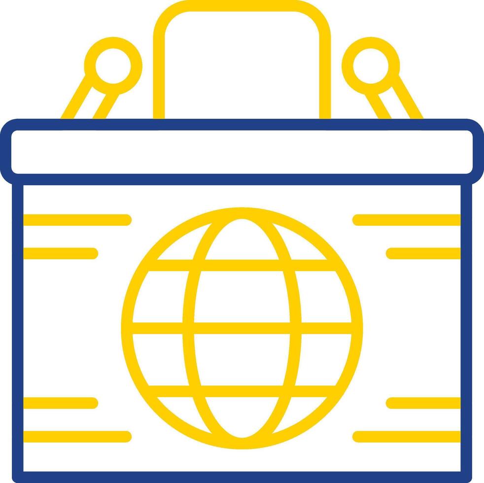 Desk Line Two Colour Icon Design vector