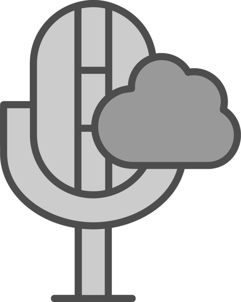 Cloud Line Filled Greyscale Icon Design vector
