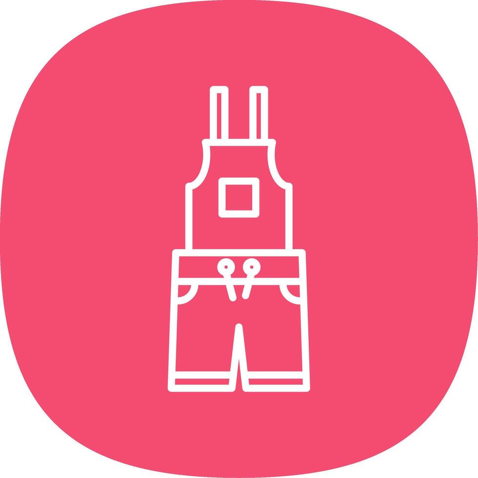 Dungarees Line Curve Icon Design vector
