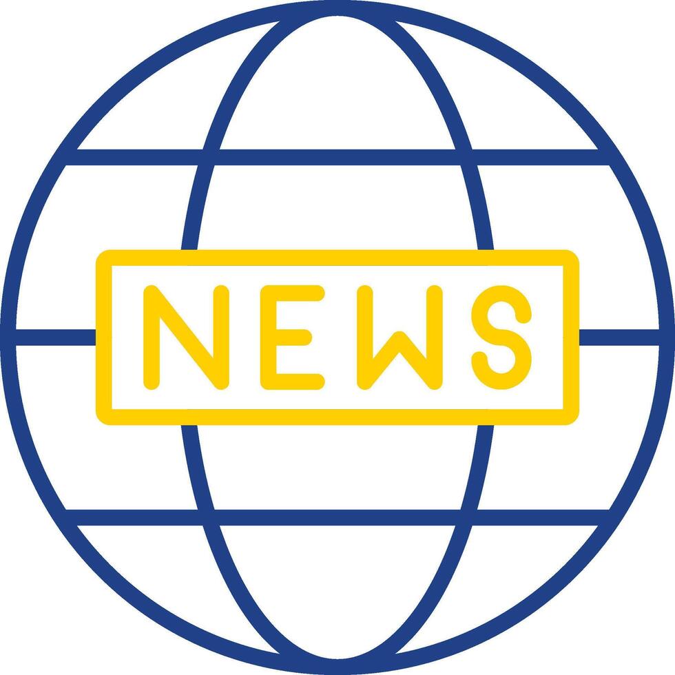 World News Line Two Colour Icon Design vector