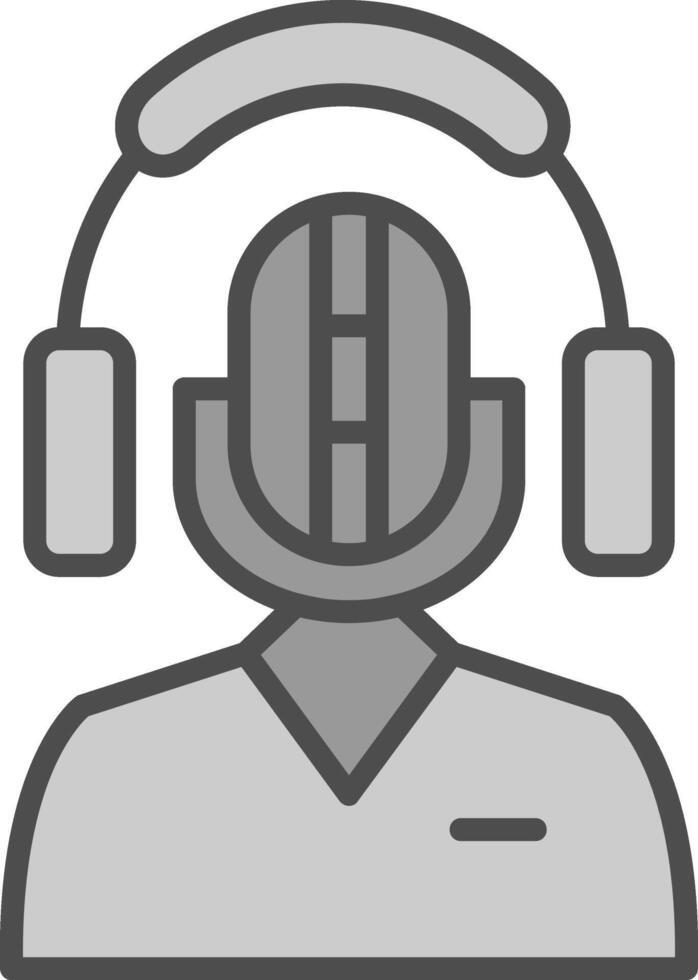Recording Line Filled Greyscale Icon Design vector