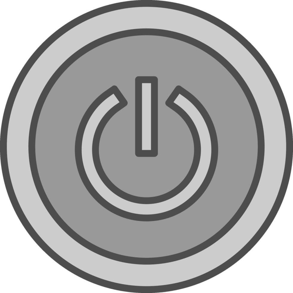 Power Button Line Filled Greyscale Icon Design vector