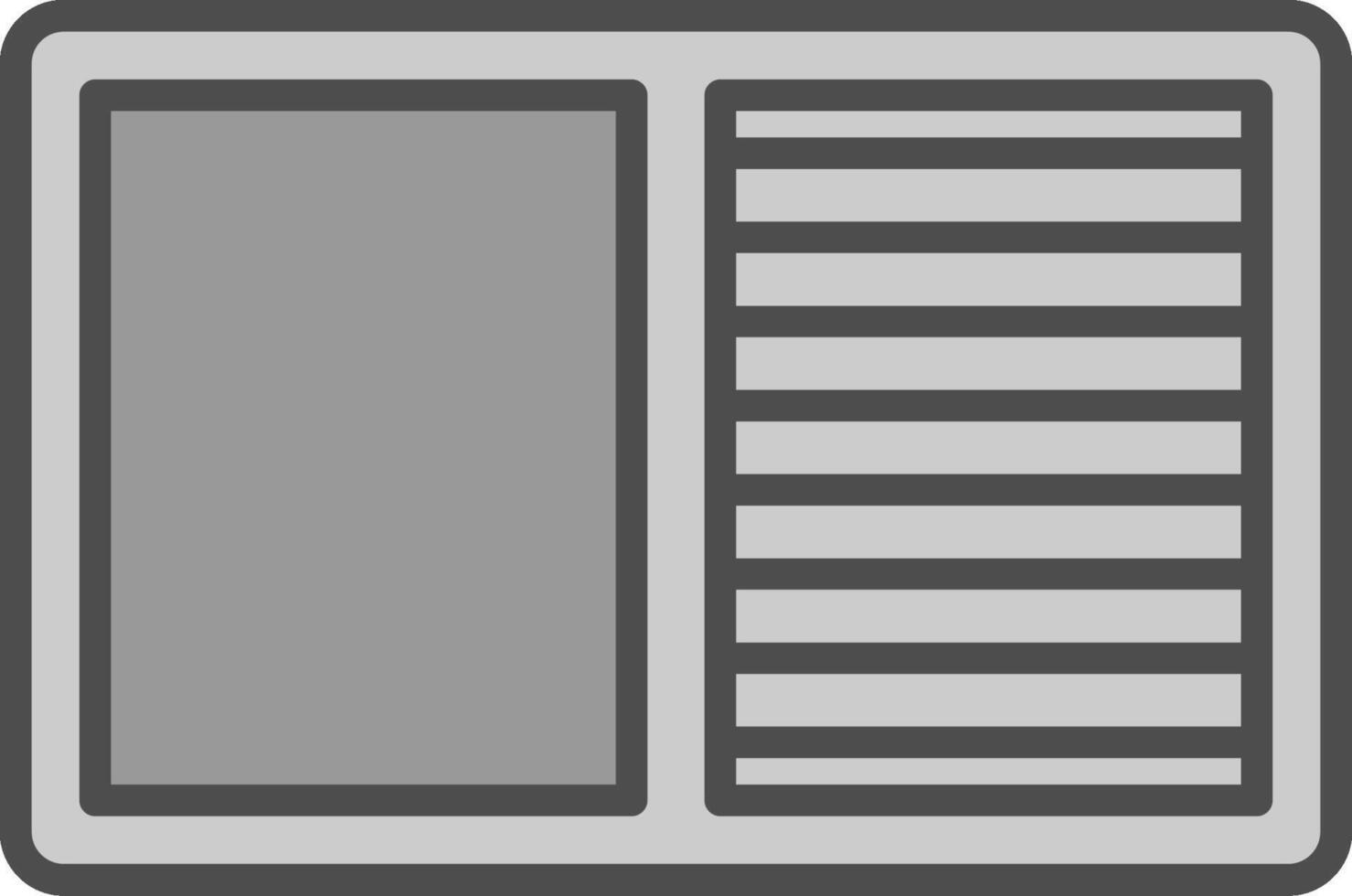 Contrast Line Filled Greyscale Icon Design vector