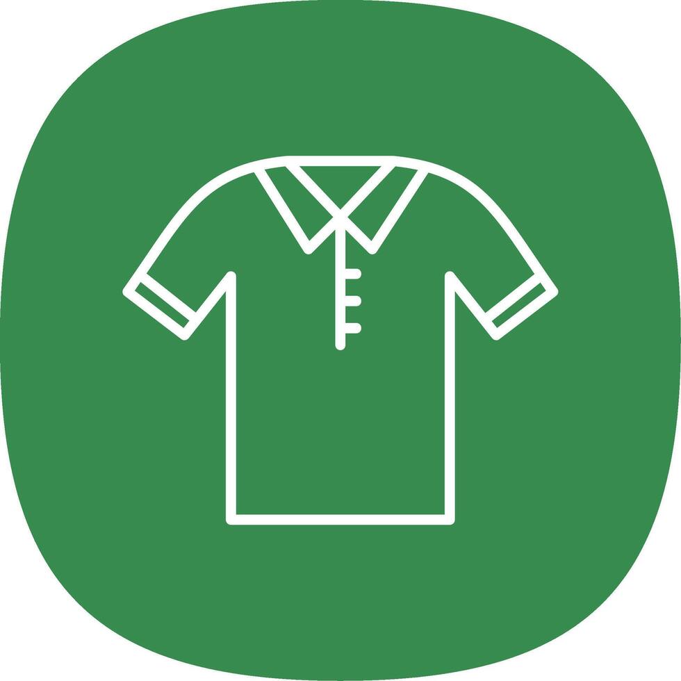 Polo Shirt Line Curve Icon Design vector