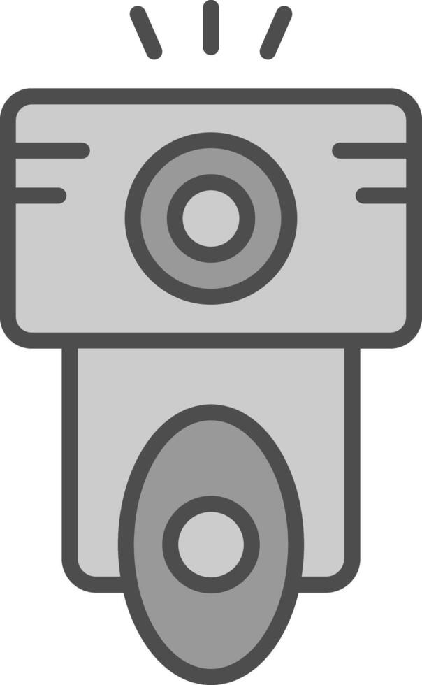 Camera Flash Line Filled Greyscale Icon Design vector