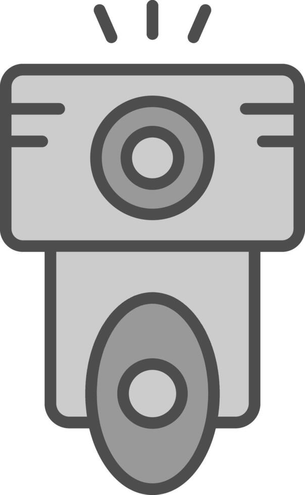 Camera Flash Line Filled Greyscale Icon Design vector