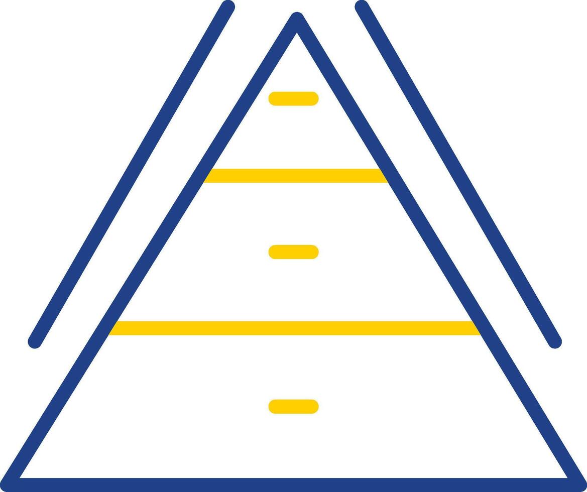 Pyramid Chart Line Two Colour Icon Design vector