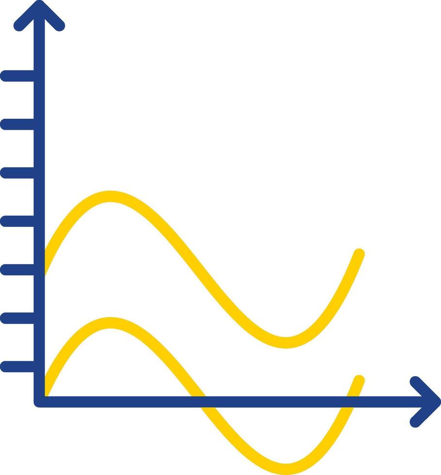Wave Chart Line Two Colour Icon Design vector