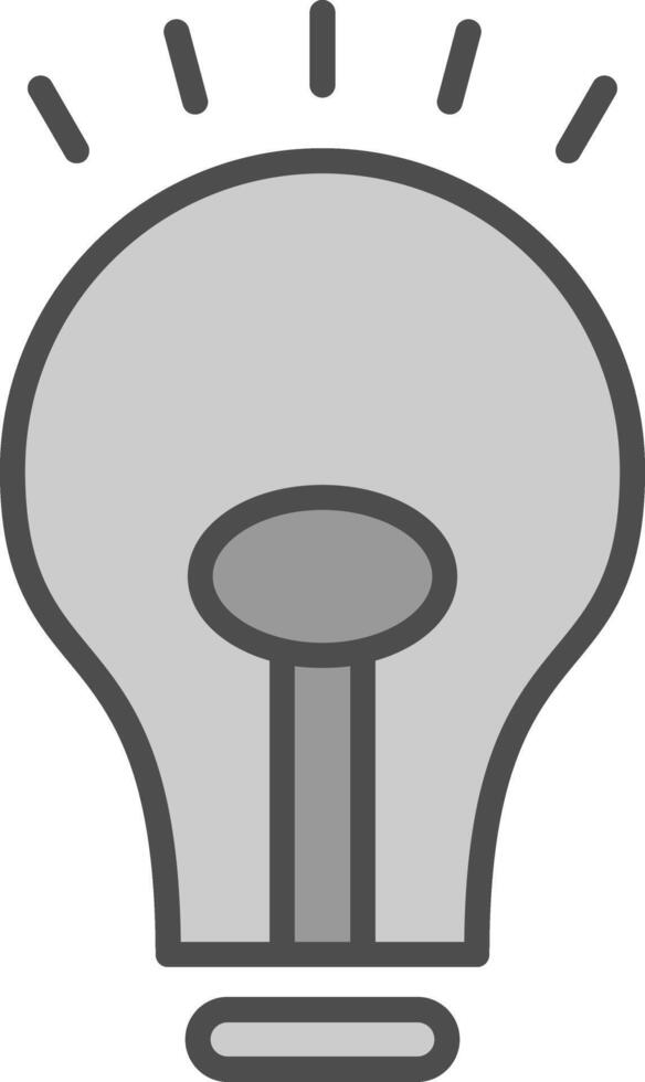 Bulb Line Filled Greyscale Icon Design vector