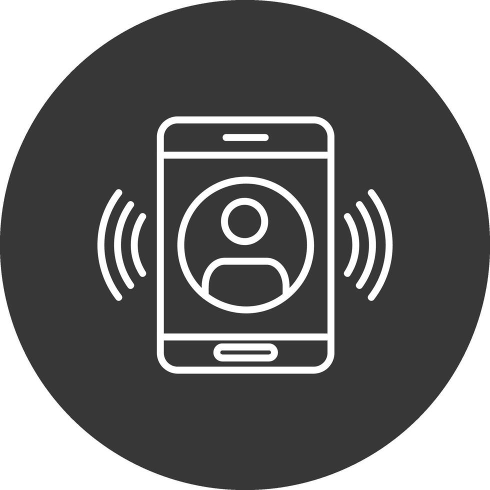 Call Line Inverted Icon Design vector