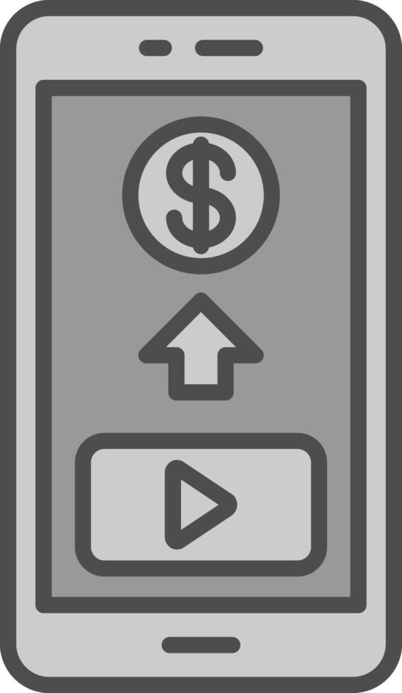 Mobile Phone Line Filled Greyscale Icon Design vector