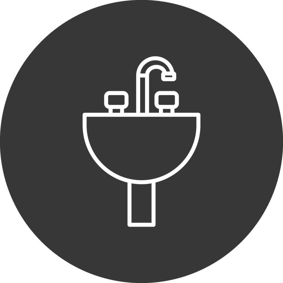 lavabo línea invertido icono diseño vector