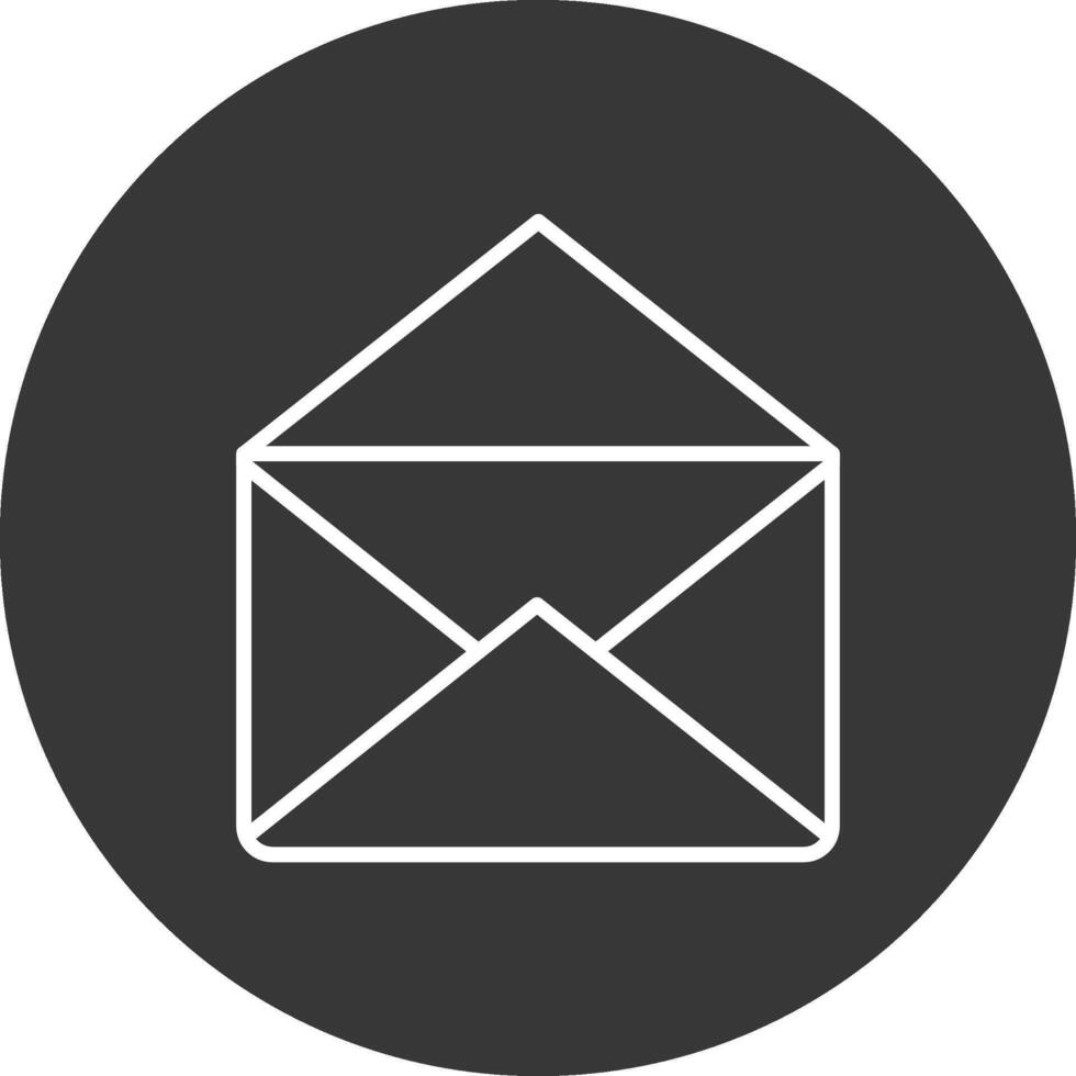 correo línea invertido icono diseño vector