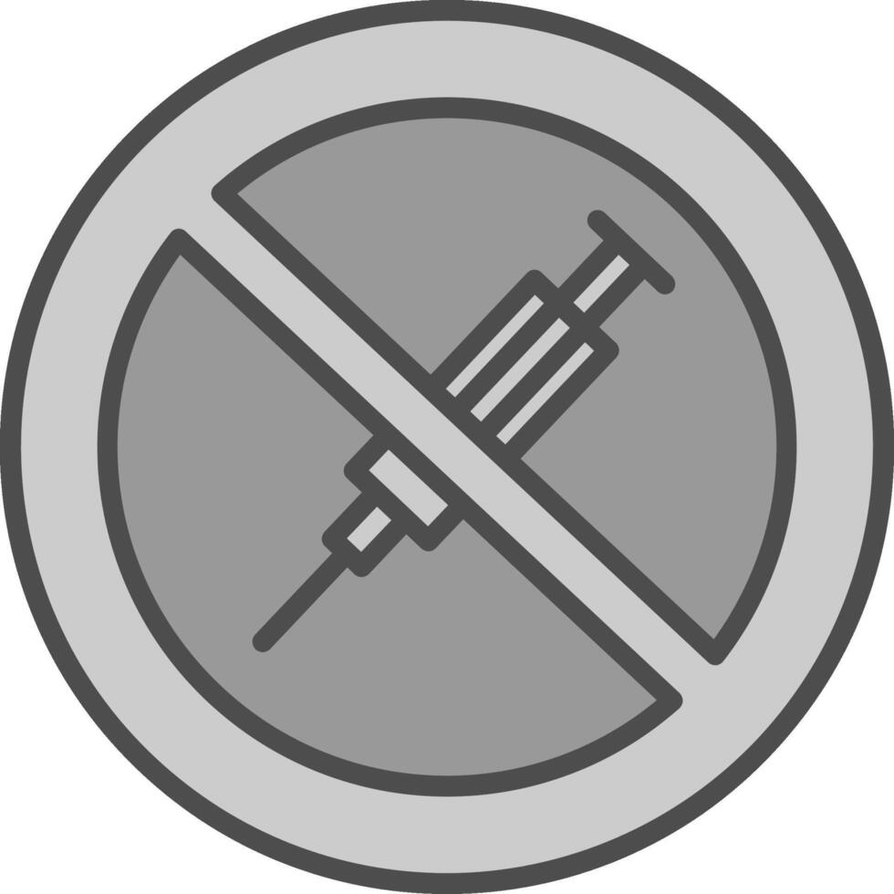 No Needle Line Filled Greyscale Icon Design vector