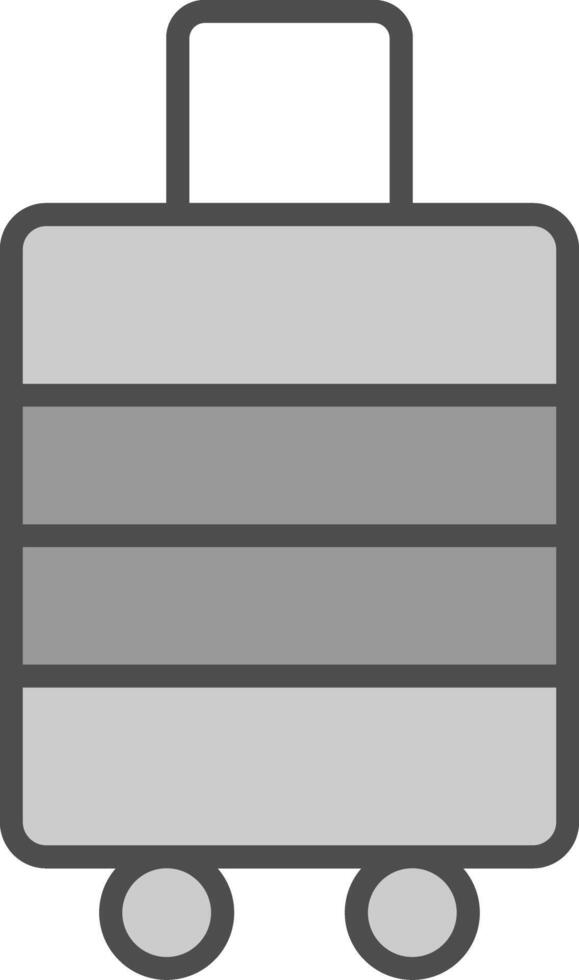 Luggage Line Filled Greyscale Icon Design vector