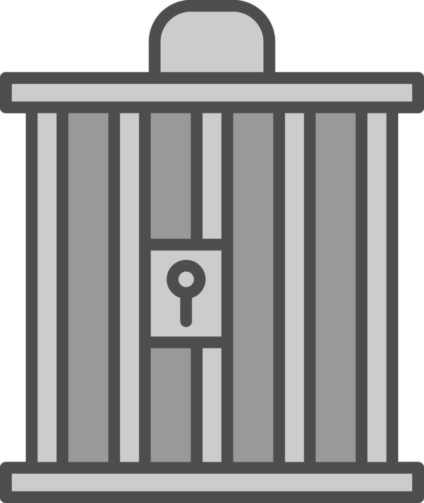 Cage Line Filled Greyscale Icon Design vector