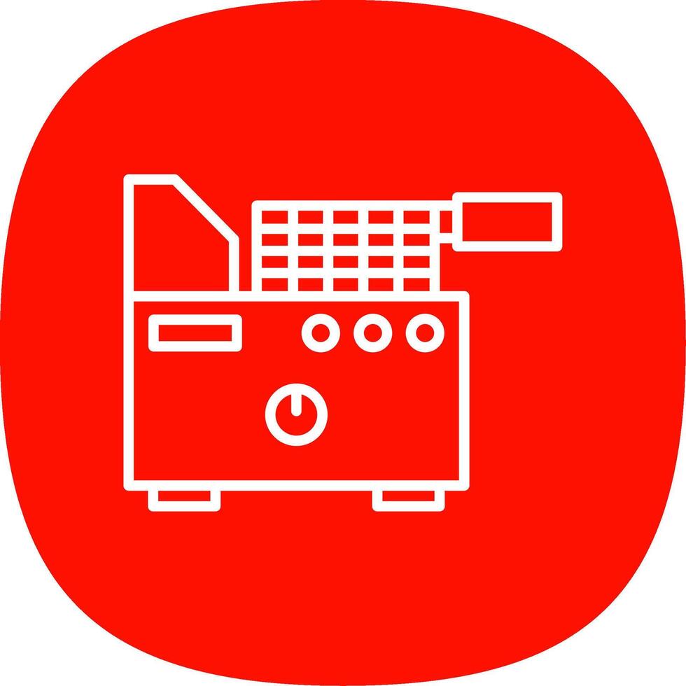 Electric Fryer Line Curve Icon Design vector