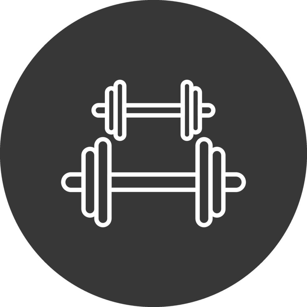 Dumbbell Line Inverted Icon Design vector