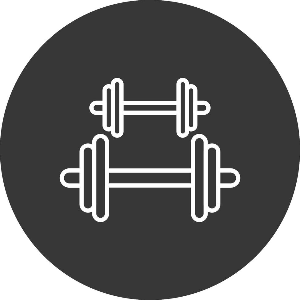 Dumbbell Line Inverted Icon Design vector