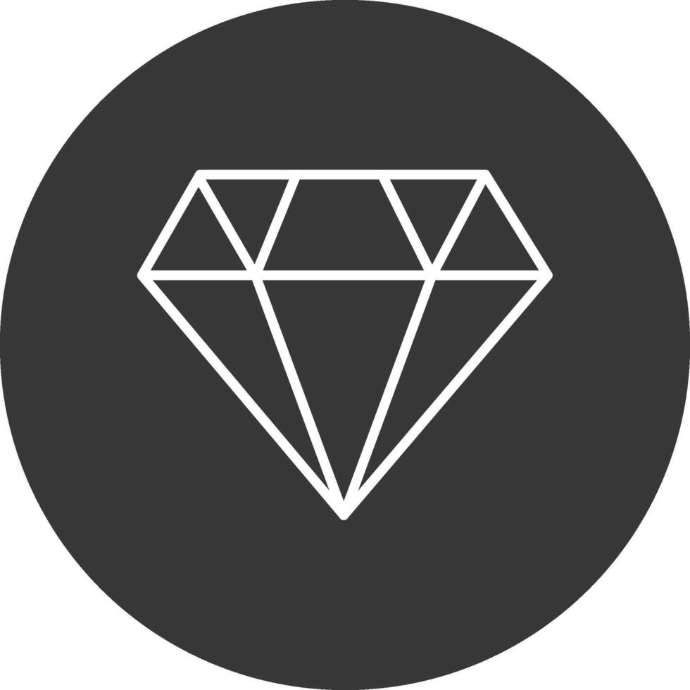 diamante línea invertido icono diseño vector