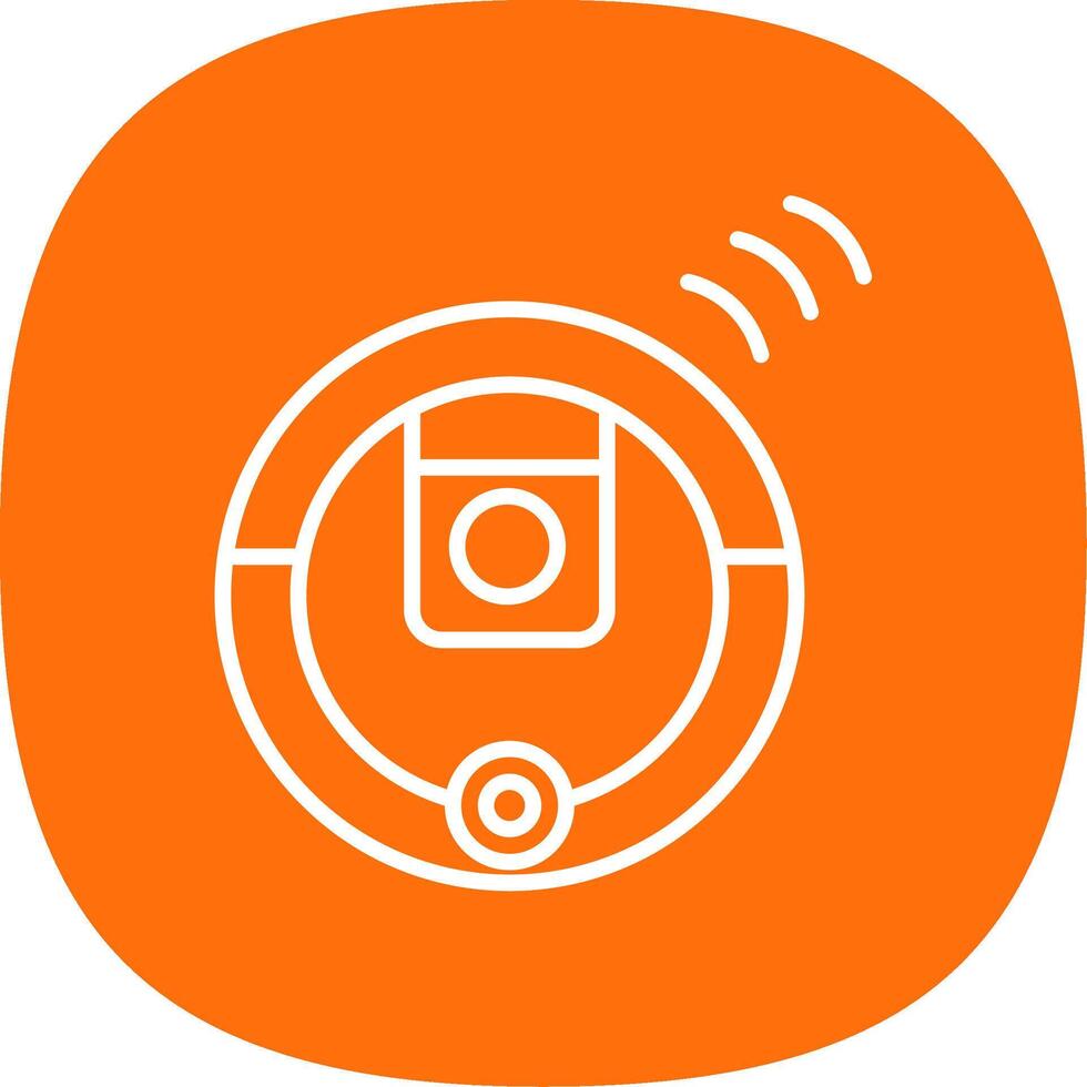Robot Vacuum Cleaner Line Curve Icon Design vector
