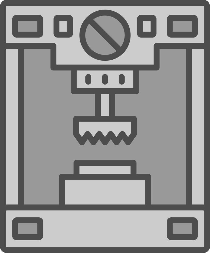 Press Machine Line Filled Greyscale Icon Design vector