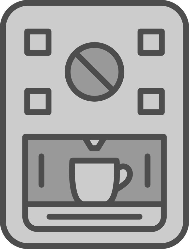 Coffee Machine Line Filled Greyscale Icon Design vector