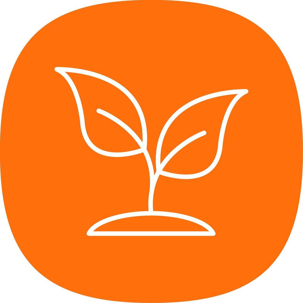 Basil Line Curve Icon Design vector
