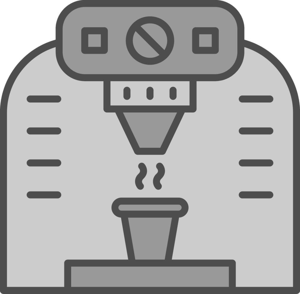 Coffee Machine Line Filled Greyscale Icon Design vector