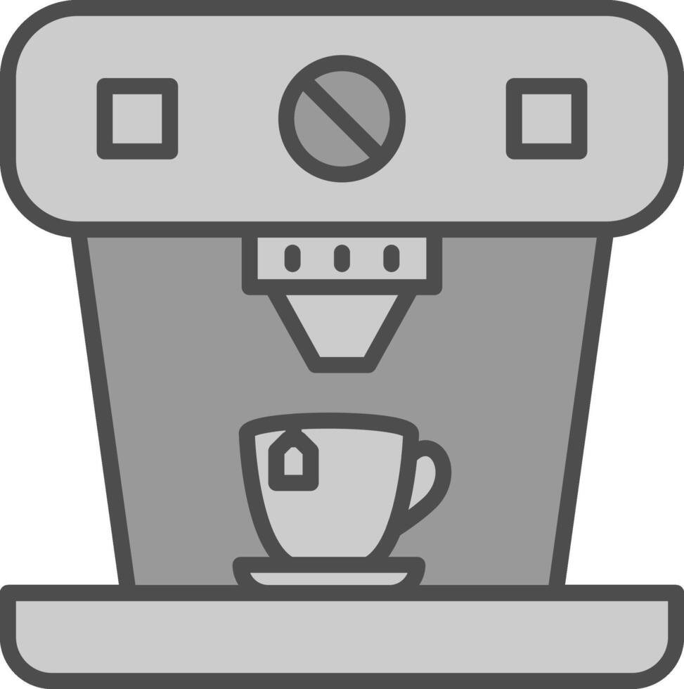 Coffee Machine Line Filled Greyscale Icon Design vector