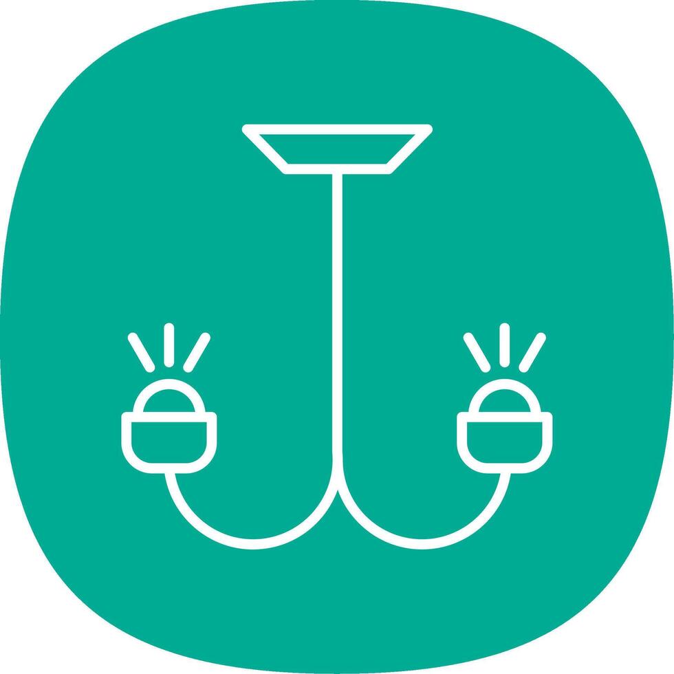 Chandelier Line Curve Icon Design vector