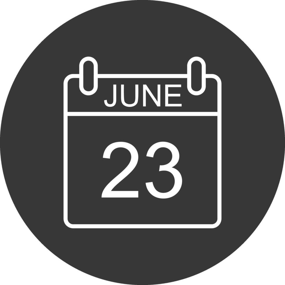 June Line Inverted Icon Design vector