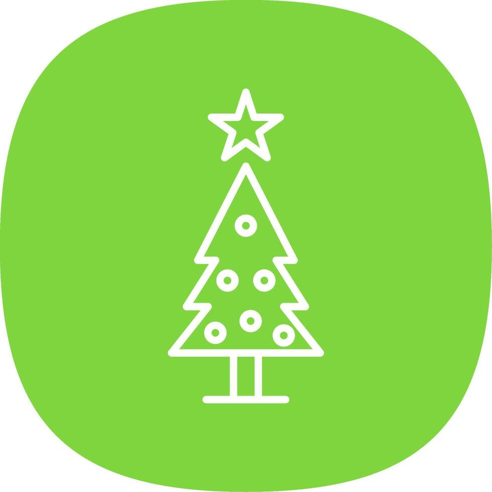 Christmas Tree Line Curve Icon Design vector