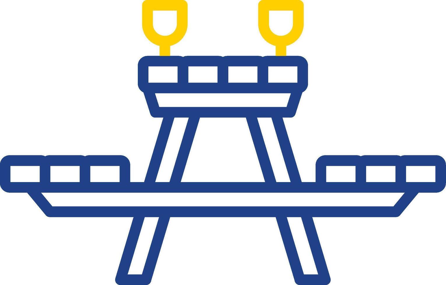 Picnic Table Line Two Colour Icon Design vector