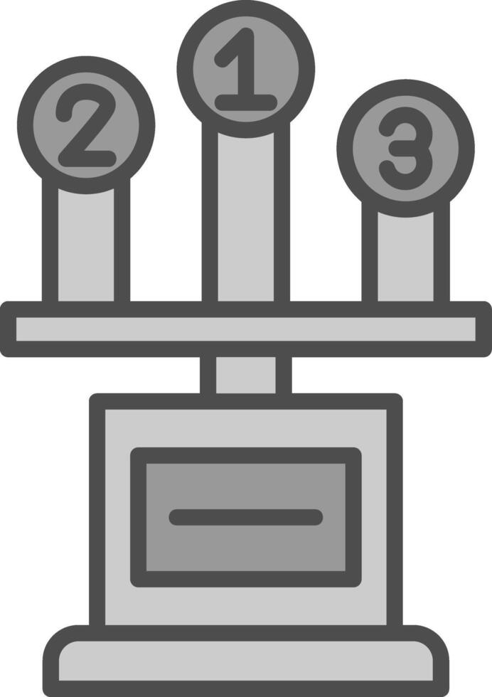 Leaderboard Line Filled Greyscale Icon Design vector