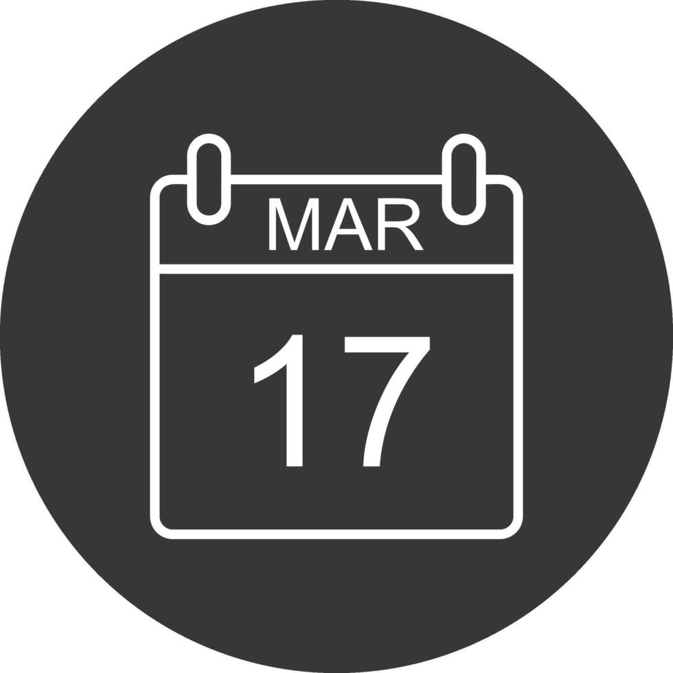 March Line Inverted Icon Design vector