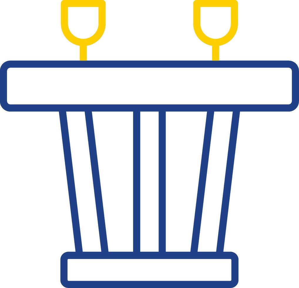 Dining Table Line Two Colour Icon Design vector