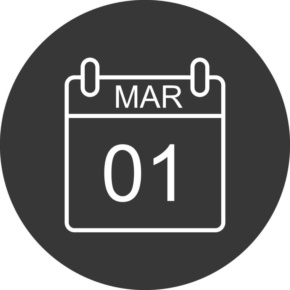 marzo línea invertido icono diseño vector