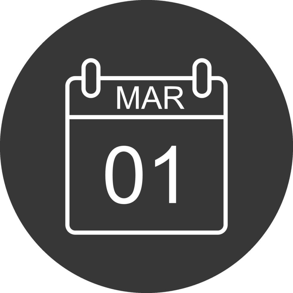 March Line Inverted Icon Design vector