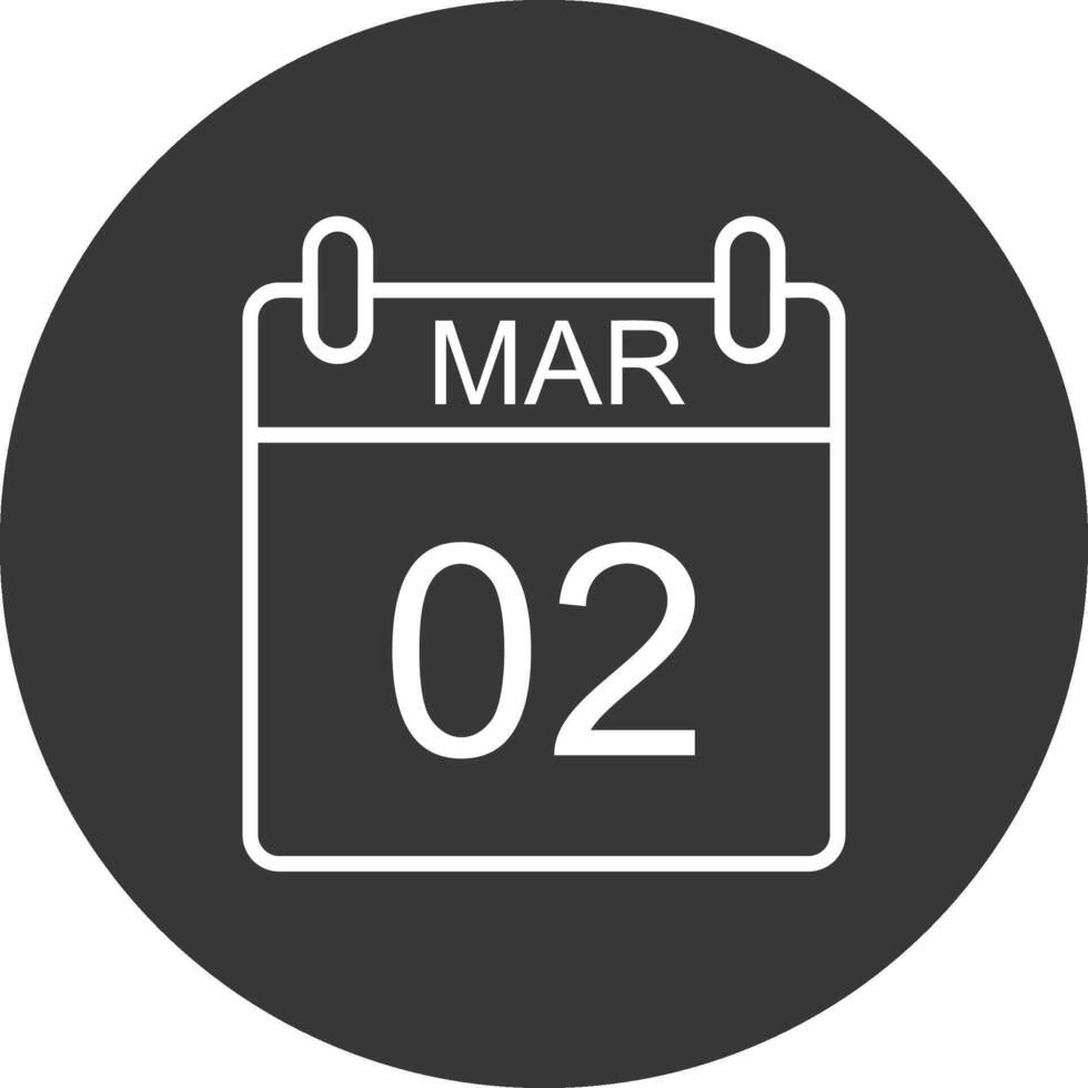 March Line Inverted Icon Design vector