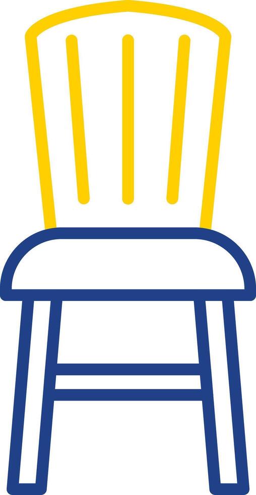 Dining Chair Line Two Colour Icon Design vector