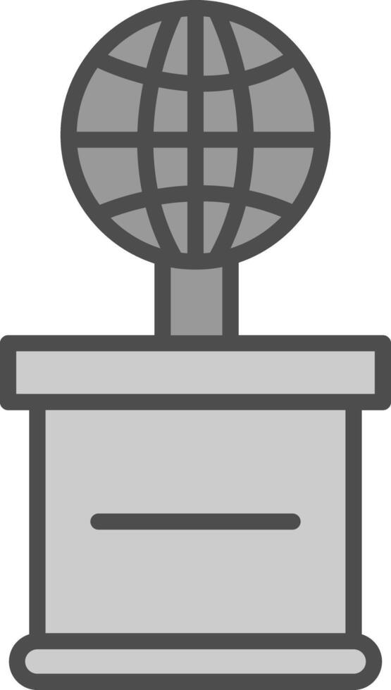 World Line Filled Greyscale Icon Design vector