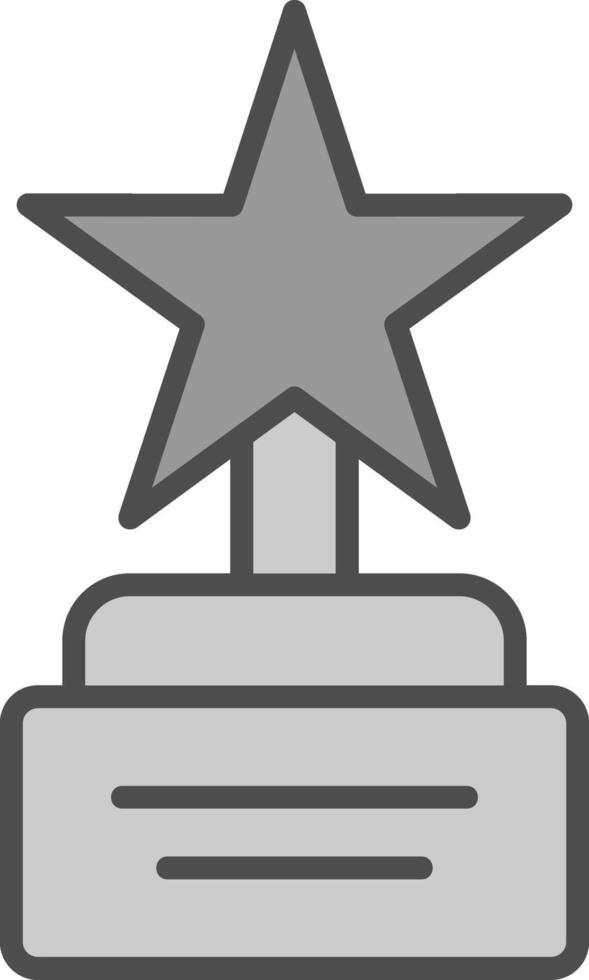 Star Line Filled Greyscale Icon Design vector